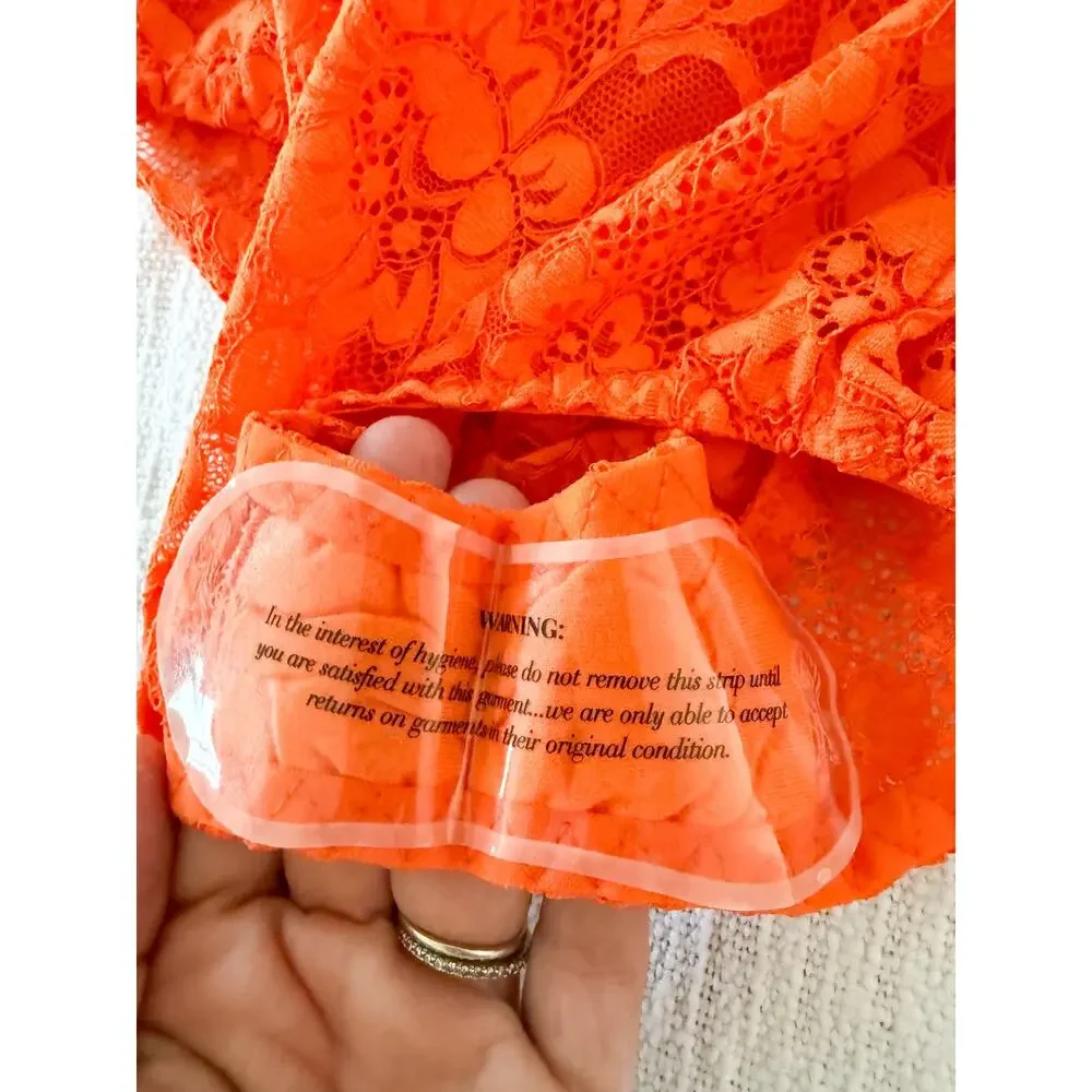 We are HAH | NWT Comin' in HAHt Lace Bodysuit Burnt Orange | Sz XS